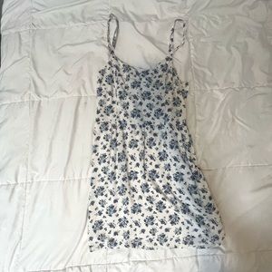blue and white floral Hollister mini dress